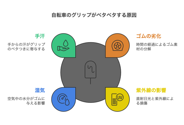 自転車のグリップがベタベタする原因