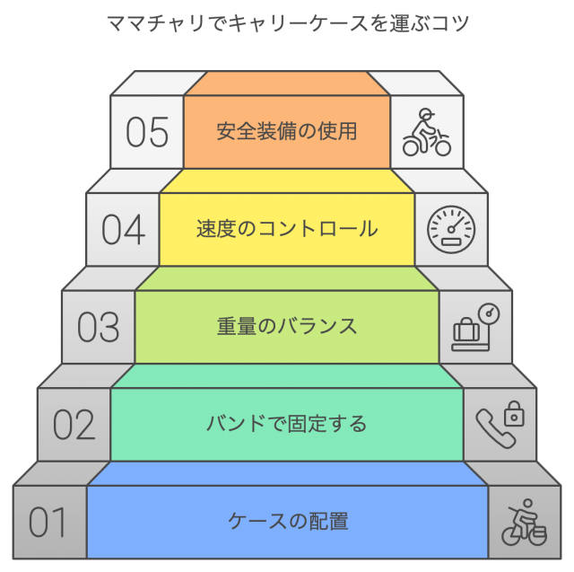 ママチャリでキャリーケースを運ぶコツ