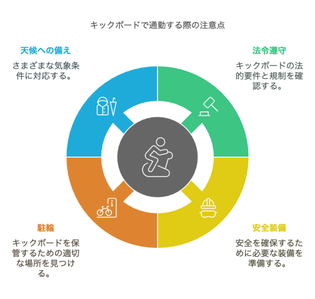 キックボードで通勤する際の注意点