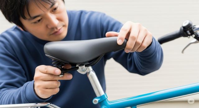 ママチャリのサドルで高さを調整するポイント