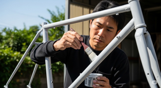 クロモリフレームの塗装を剥がすコツ
