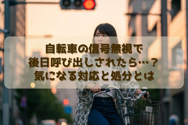自転車の信号無視で後日呼び出しされたら…？気になる対応と処分とは