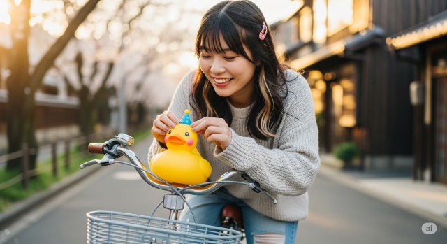 自転車にアヒルを付けているのはなぜ?