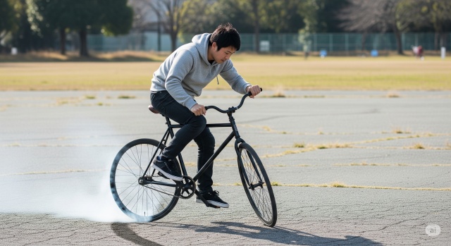 ピストバイクのスキッドのやり方