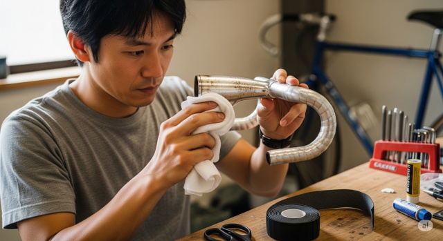 ブルホーンにバーテープを巻く際の注意点