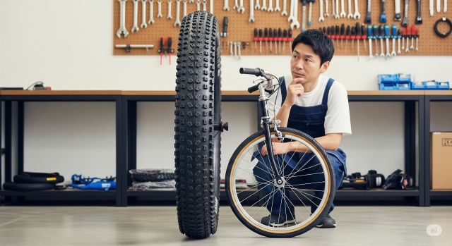 ママチャリにマウンテンバイクのタイヤを付けられる?