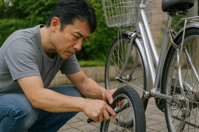 後輪を外さないでママチャリのタイヤ交換は可能…