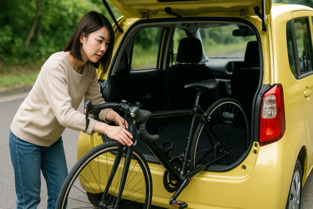 軽自動車でもロードバイクを車載できる？