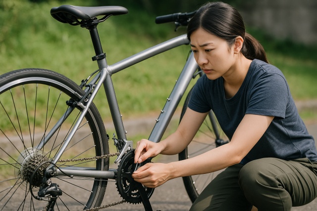 クロスバイクのギアが外れた場合の修理方法