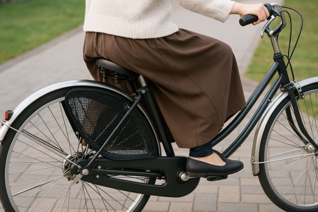 自転車スカート巻き込み防止、100均での実態調査