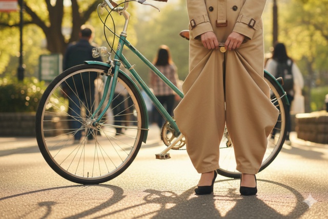 安全にロングコートで自転車巻き込み防止を行う要点