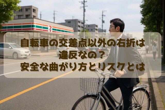 自転車の交差点以外の右折は違反なの？安全な曲がり方とリスクとは