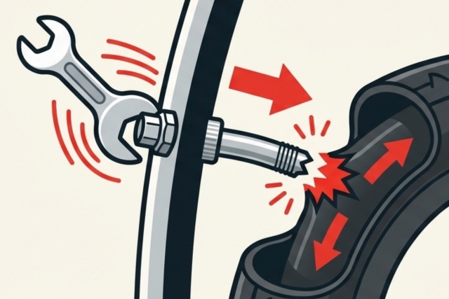 バルブの根元から空気が漏れる理由