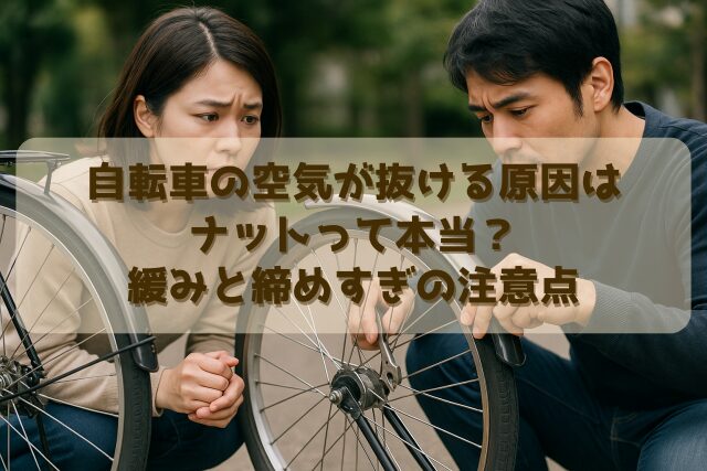 自転車の空気が抜ける原因はナットって本当?緩みと締めすぎの注意点