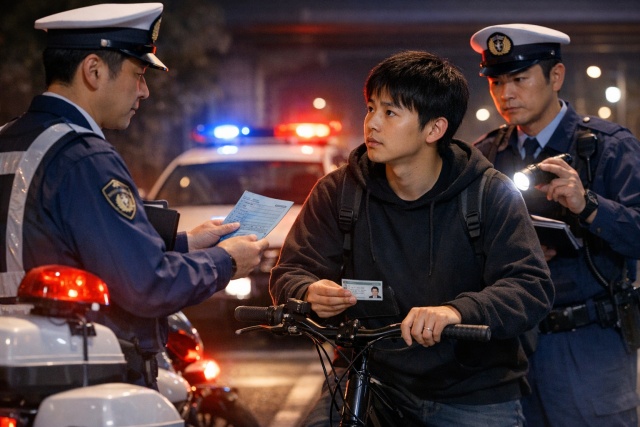 自転車の無灯火が青切符の対象となる16歳以上の責任