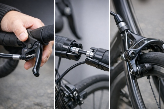 メインレバーと干渉しない独立した制動システム