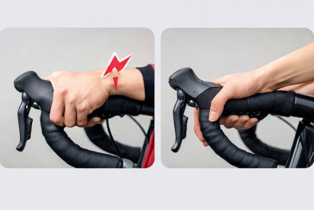 手首のしびれを防ぐ前荷重の回避とハンドルの保持方法