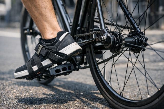 登坂を楽にするペダルストラップの導入効果