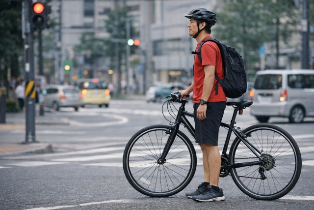 ママチャリとは違うサドルから降りる正しい停車法