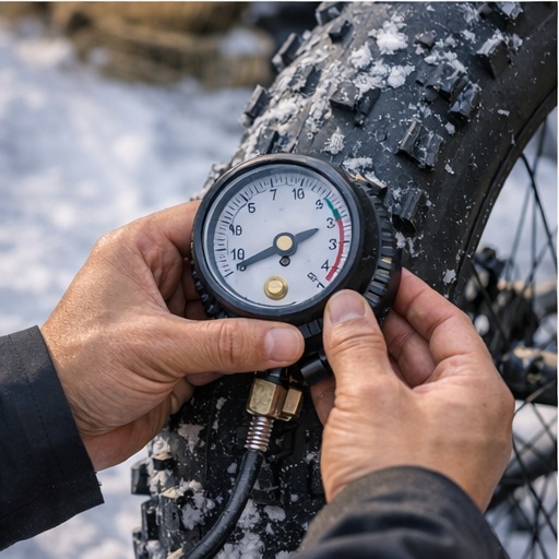 低圧専用のエアゲージでコンマ単位の数値を測る