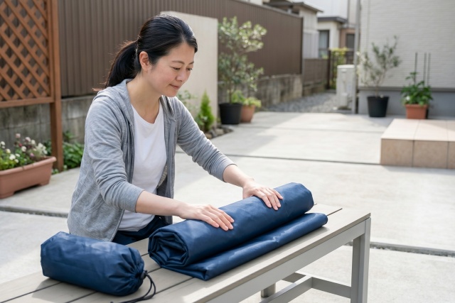 厚手生地と収納袋付き製品の活用